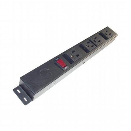 E-DUSTRY INC e-dustry EPS-H104NV3 4 Outlet Metal Power Strip; 1 ft. EPS-H104NV3